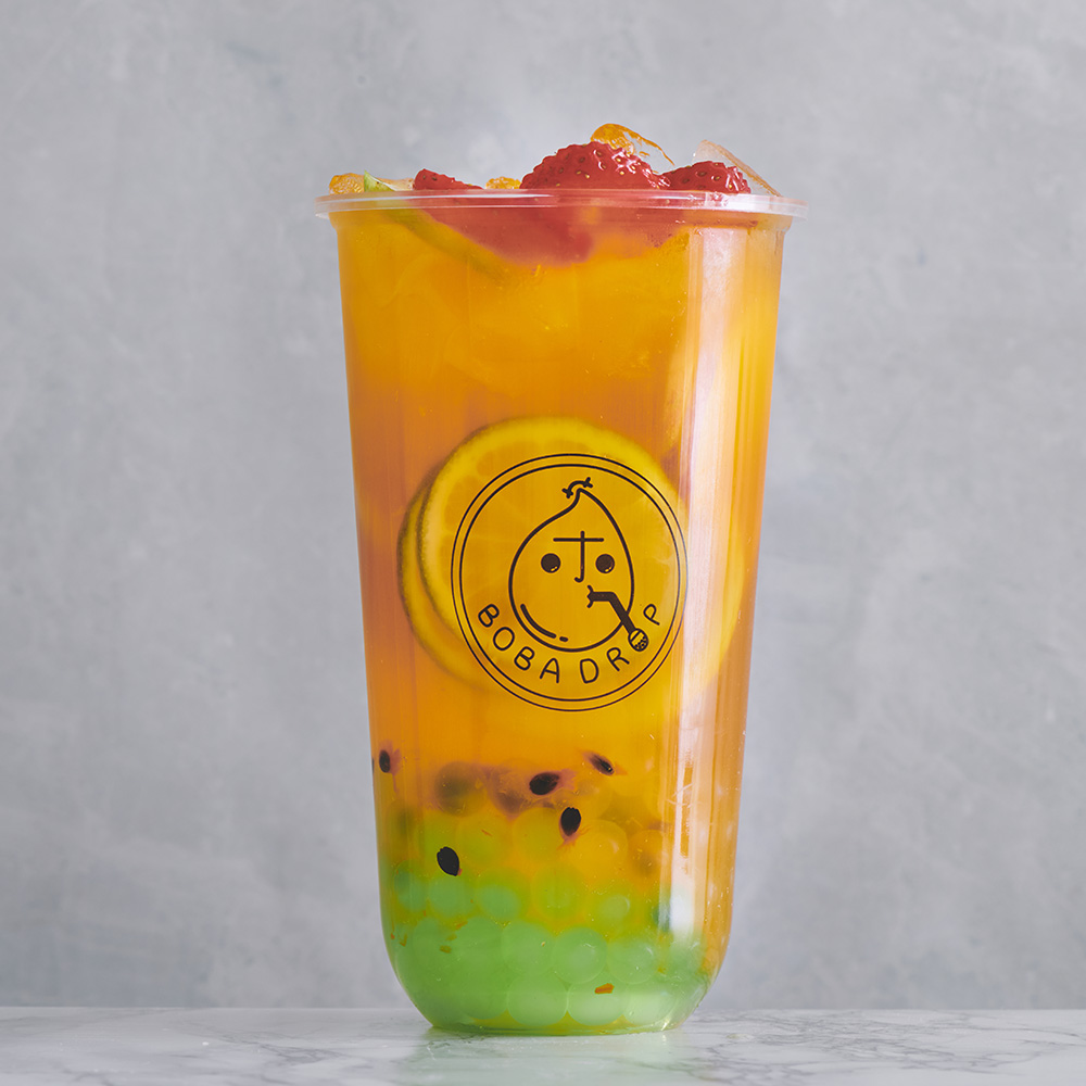boba drop mix fruit tea